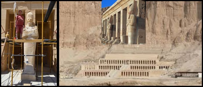 Hatshepsut Temple Statues Restored by Polish-Egyptian Archaeologists
