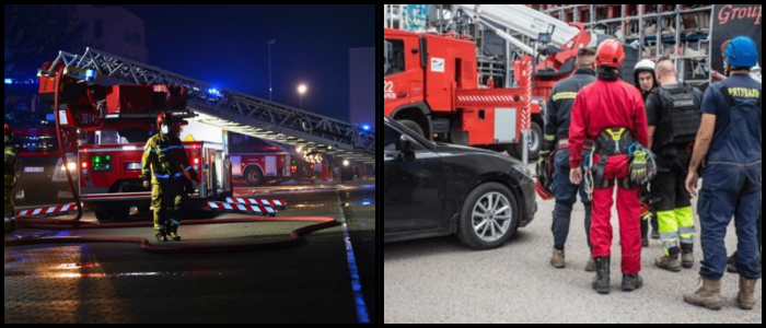 Firefighters Battle Huge Blaze at Polish Shopping Mall